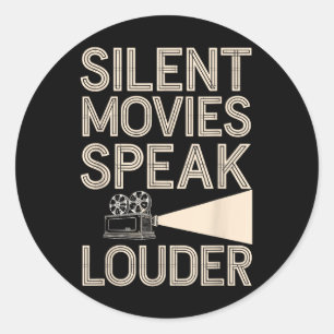 Silent Movie Fan  Cinema Clic Film Lover Ronde Sticker