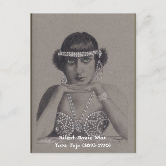 Silent Movie Star Orig Art Briefkaart (Voorkant)