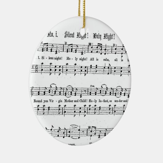 SILENT NACHT HOLY NGHT SHEET MUSIC CHRISTMAS SONG KERAMISCH ORNAMENT (Rechts)
