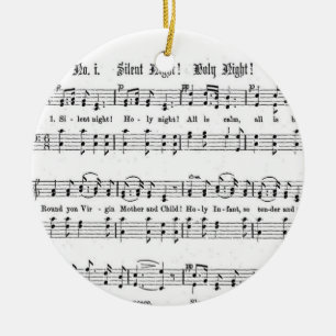 SILENT NACHT HOLY NGHT SHEET MUSIC CHRISTMAS SONG KERAMISCH ORNAMENT