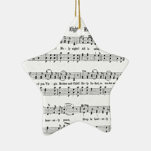 SILENT NACHT HOLY NGHT SHEET MUSIC CHRISTMAS SONG KERAMISCH ORNAMENT (Rechts)