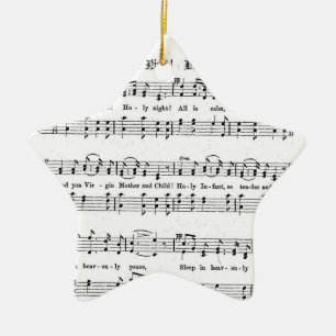 SILENT NACHT HOLY NGHT SHEET MUSIC CHRISTMAS SONG KERAMISCH ORNAMENT