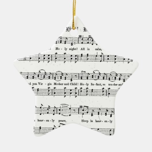 SILENT NACHT HOLY NGHT SHEET MUSIC CHRISTMAS SONG KERAMISCH ORNAMENT (Voorkant)