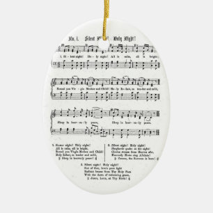 SILENT NACHT HOLY NGHT SHEET MUSIC CHRISTMAS SONG KERAMISCH ORNAMENT