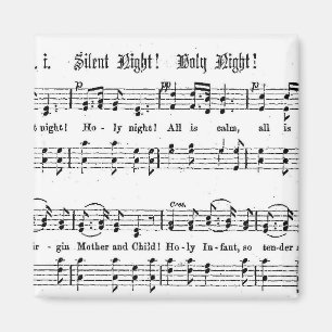SILENT NACHT HOLY NGHT SHEET MUSIC CHRISTMAS SONG MAGNEET
