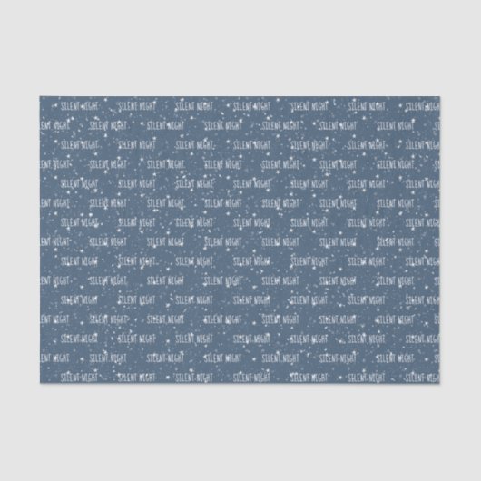 SILENT NACHT-tekst op sterren en sneeuw Tissuepapier (Voorkant)