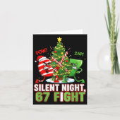 Silent Night 67 Fight Funny Christmas  Kaart (Voorkant)