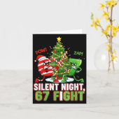 Silent Night 67 Fight Funny Christmas  Kaart (Gele Bloem)