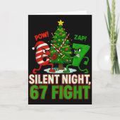Silent Night 67 Fight Funny Christmas  Kaart (Voorkant)