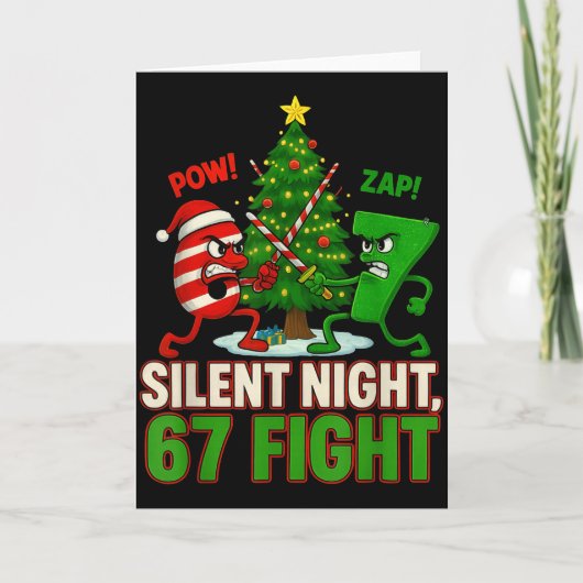 Silent Night 67 Fight Funny Christmas  Kaart (Voorkant)