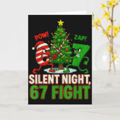 Silent Night 67 Fight Funny Christmas  Kaart (Gele Bloem)
