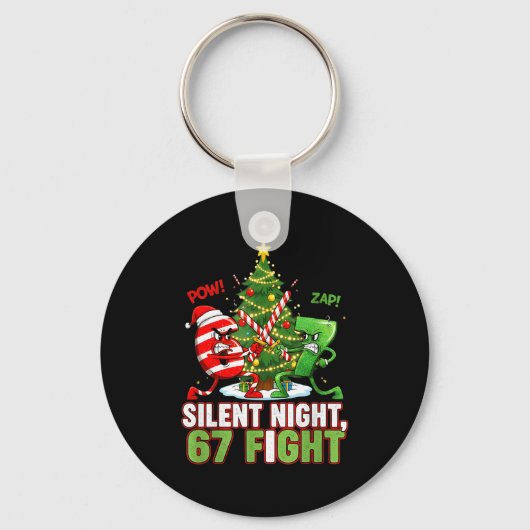 Silent Night 67 Fight Funny Christmas Sleutelhanger (Voorkant)