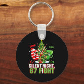 Silent Night 67 Fight Funny Christmas Sleutelhanger (Voorkant)