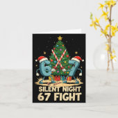 Silent Night 67 Fight Funny Christmas Tee  Kaart (Gele Bloem)
