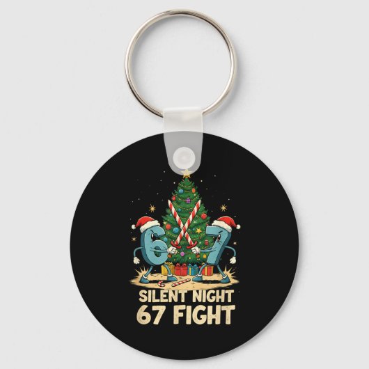 Silent Night 67 Fight Funny Christmas Tee Sleutelhanger (Voorkant)