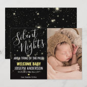 Silent Night Announding Newborn-fotokaart Feestdagenkaart (Voorkant / Achterkant)