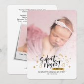 Silent Night Baby Foto's Kerstmis Geboorte Aankondiging (Voorkant / Achterkant)