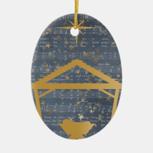 Silent Night Baby Jesus Kerstmis, persoonlijk gepe Keramisch Ornament (Voorkant)