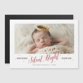 Silent Night Baby's eerste kerst magnetische Kaart (Voorkant / Achterkant)