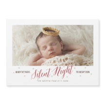 Silent Night Baby's eerste kerst magnetische Kaart