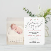 Silent Night Birth Announcement Kaart (Staand voorkant)