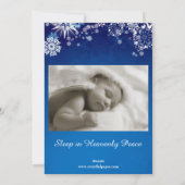 Silent Night Blue Snow-fotokerstkaart Feestdagenkaart (Achterkant)