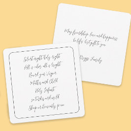 Silent Night Carol Songtekst Script Christmas Feestdagenkaart