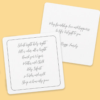 Silent Night Carol Songtekst Script Christmas Feestdagenkaart