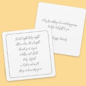 Silent Night Carol Songtekst Script Christmas Feestdagenkaart