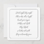 Silent Night Carol Songtekst Script Christmas Feestdagenkaart (Voorkant)