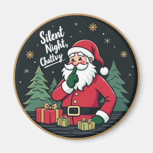 Silent Night, Chatty Santa Magneet (Voorkant)