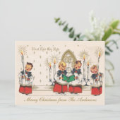  Silent Night Choir Boys Custom Christmas Feestdagenkaart (Staand voorkant)