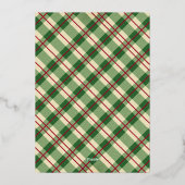 Silent Night | Christmas Baby Photo Plaid Pattern Folie Feestdagenkaart (Achterkant)