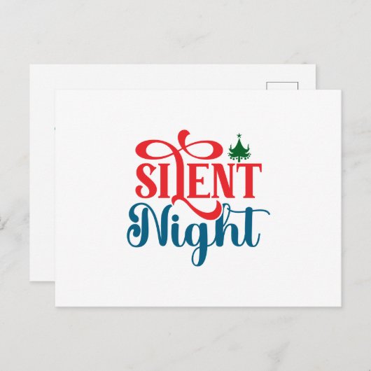 Silent Night Christmas Briefkaart (Voorkant / Achterkant)