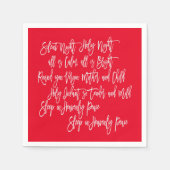 Silent Night Christmas Carol (Rood wit) Servet (Voorkant)