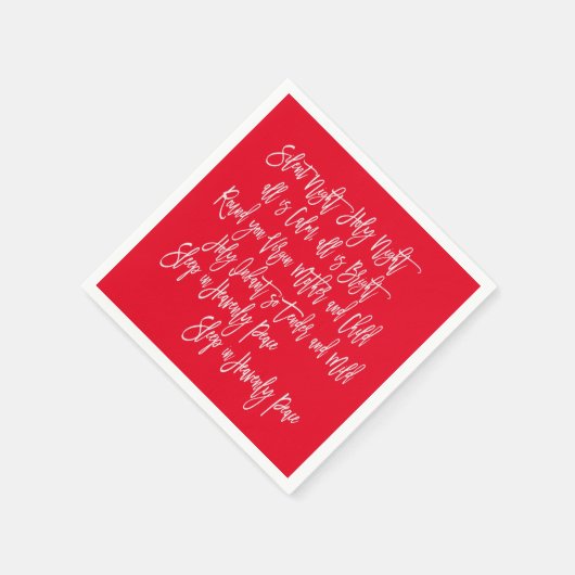 Silent Night Christmas Carol (Rood wit) Servet (Hoek)