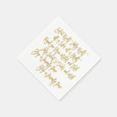 Silent Night Christmas Carol Songtekst Gold Script Servet (Hoek)