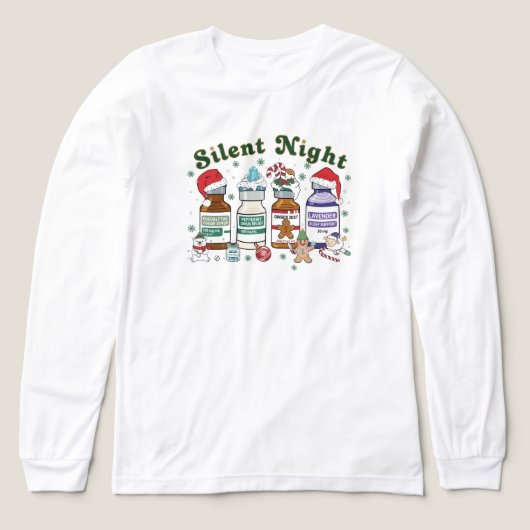 Silent Night Christmas Nurse, Festive Healthcare Tri-Blend Shirt (Voorkant)