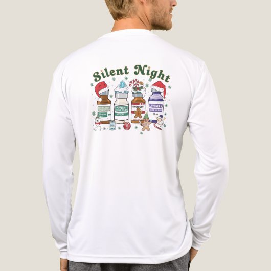Silent Night Christmas Nurse, Festive Healthcare Tri-Blend Shirt (Achterkant)