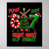 Silent Night Christmas Tree 67 Pajamas Funny Six S Poster (Voorkant)
