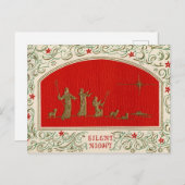Silent Night Christmas Vintage Postcard Briefkaart (Voorkant / Achterkant)