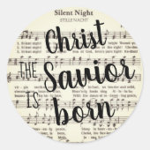 Silent Night Classic Round Sticker (Voorkant)