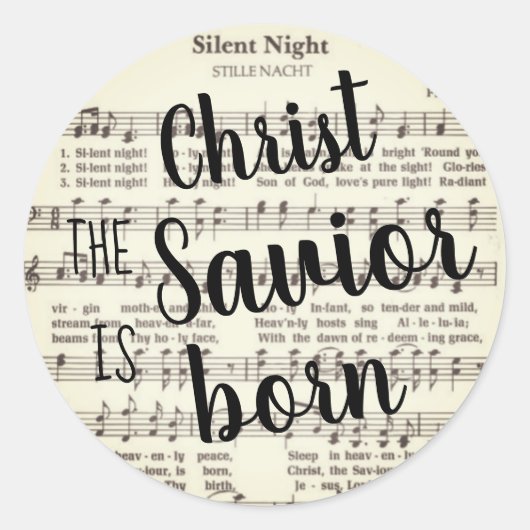 Silent Night Classic Round Sticker (Voorkant)