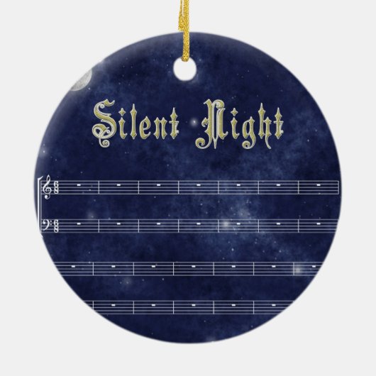 Silent night decoration - night sky keramisch ornament (Achterkant)