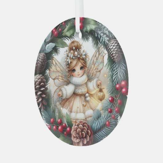 Silent Night, Enchanted Flight Glas Ornament (Voorkant links)