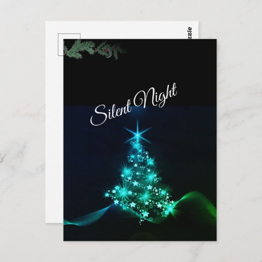 'Silent Night' Estrellas Azules Briefkaart (Voorkant / Achterkant)