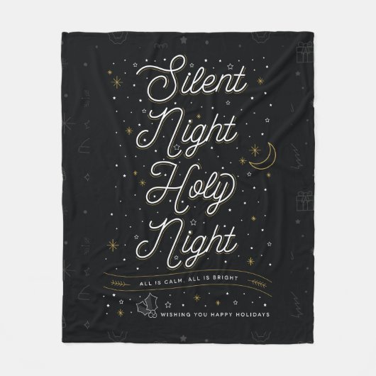 Silent Night Fleece Throw Blanket Deken (Voorkant)