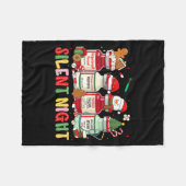 Silent Night Funny Nurse Christmas Design Long Sle Fleece Deken (Voorkant (Horizontaal))