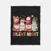 Silent Night Funny Nurse Christmas Design Long Sle Fleece Deken (Voorkant)
