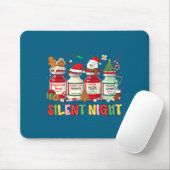Silent Night Funny Nurse Christmas Design Long Sle Muismat (Met muis)